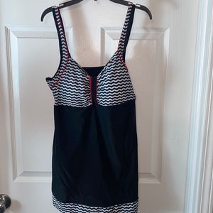 DANIFY Sailor Pin Up Swimsuit Retro One Piece Skirtini Cover Up Size L